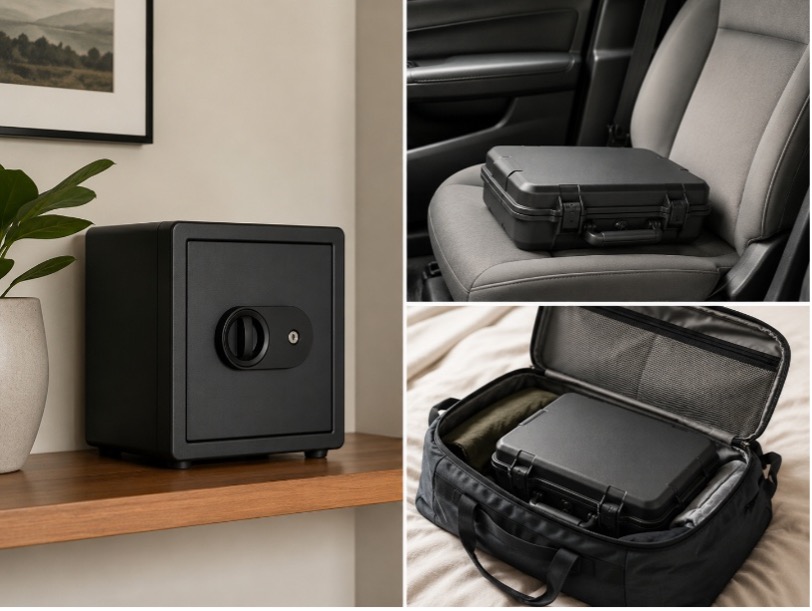 Responsible firearm ownership includes planning for secure storage at home, in a vehicle, and during travel when the firearm is not being carried.