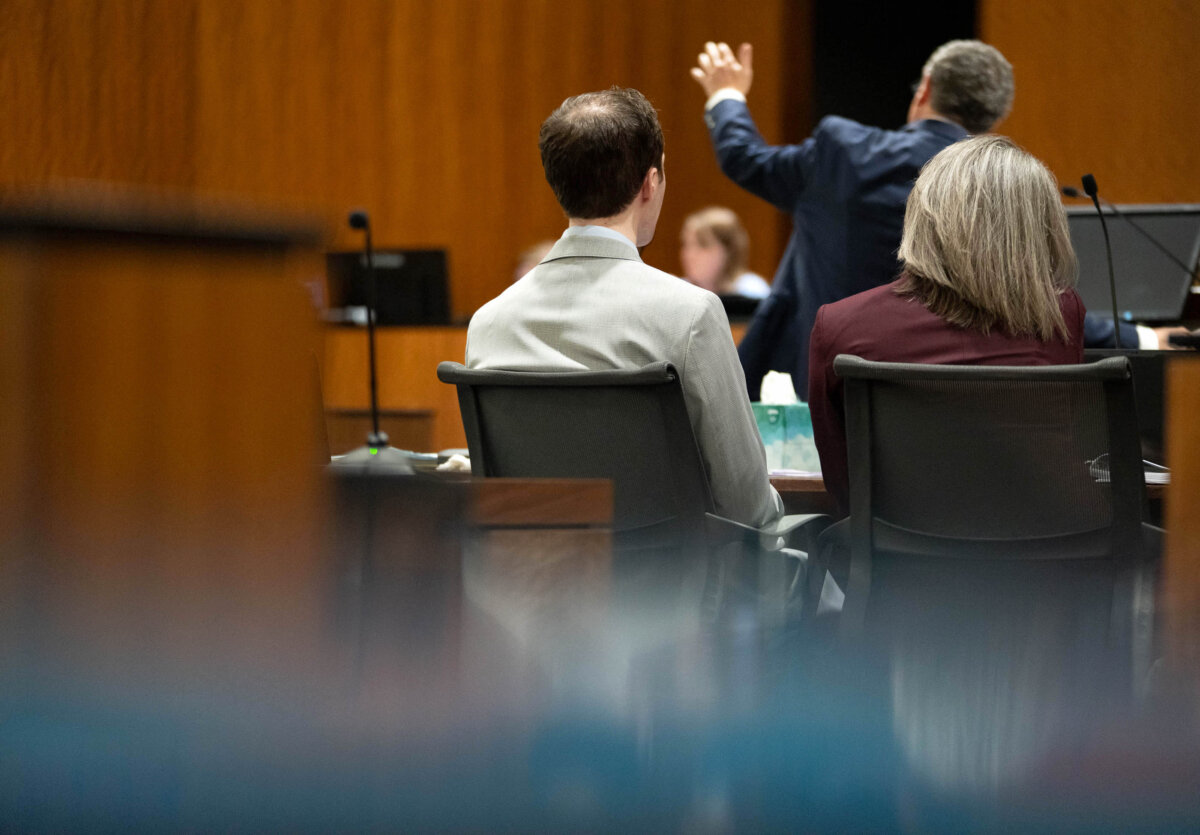 Tyler Robinson, charged in the fatal shooting of Charlie Kirk, sits as his defense team argues before the judge during a preliminary hearing at the 4th District Court in Provo, Utah, on Sept. 1, 2026. (Francisco Kjolseth/Pool via Getty Images)