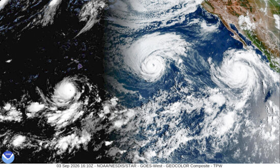 3 Hurricanes Churn in Pacific, One May Head for Hawaii