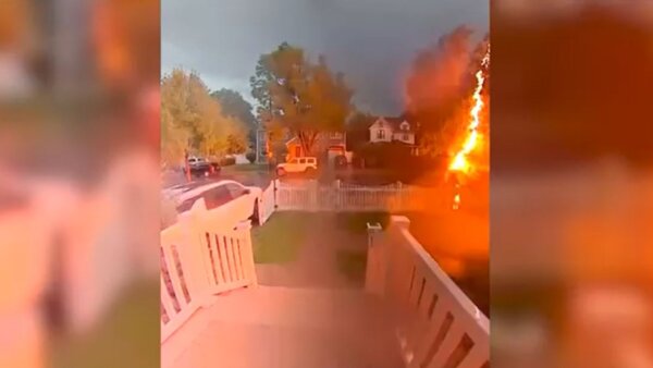Man Struck by Lightning Caught on Doorbell Cam