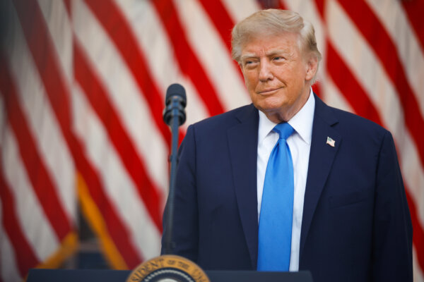 Trump Speaks at White House Rose Garden Dinner Event