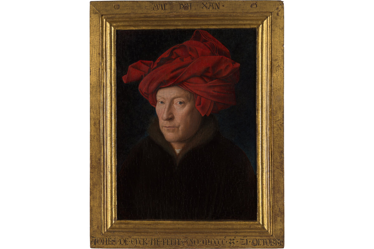 "Portrait of a Man (Self Portrait?)," 1433, by Jan van Eyck. (Copyright The National Gallery, London)