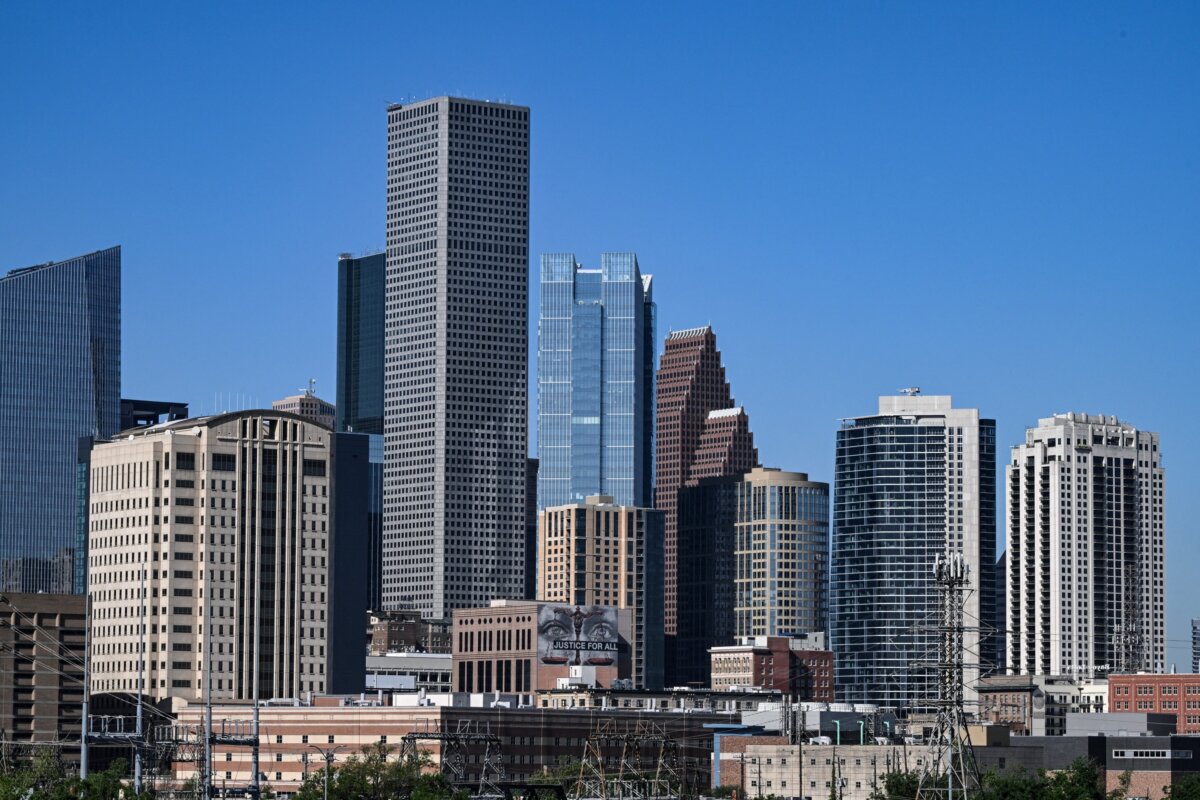 A view of the skyline in downtown Houston on April 8, 2025. (Ronaldo Schemidt/AFP via Getty Images)