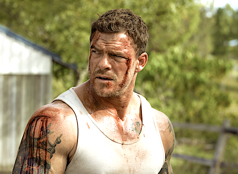 Banged-up man in white tank top in Runner