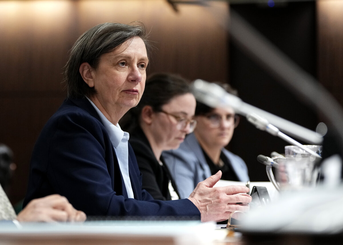 Parliamentary Budget Officer Annette Ryan prepares to appear at the Standing Committee on Government Operations and Estimates on Parliament Hill in Ottawa, on June 16, 2026. (The Canadian Press/Justin Tang)