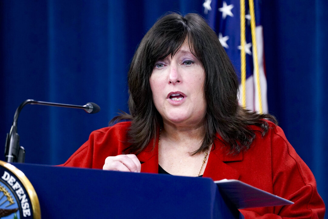 Dr. Terry Adirim, Acting Assistant Secretary of Defense for Health Affairs, speaks during a briefing at the Pentagon in Washington, Wednesday, April 21, 2021. (AP Photo/Susan Walsh)