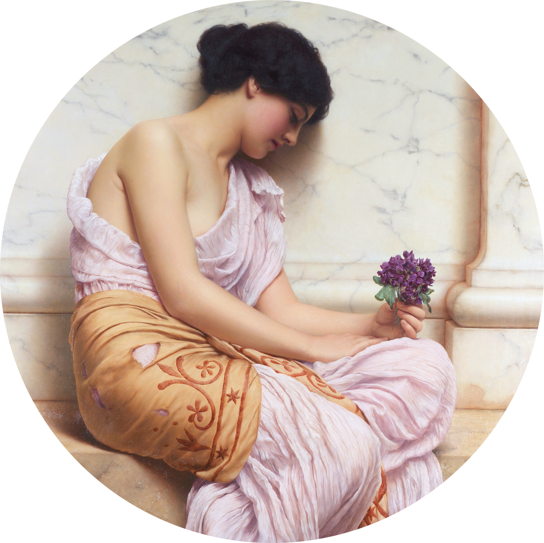 «Фиолетки, милые фиалки», 1906 год, Джон Уильям Годвард. (Общественное достояние)