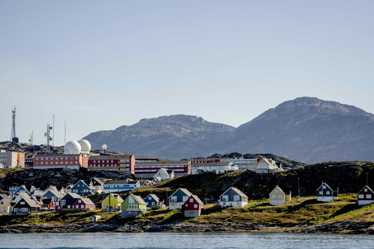 Houses and other buildings in Nuuk, Greenland, on Sept. 6, 2026. (Mads Claus Rasmussen/Ritzau Scanpix/AFP via Getty Images)