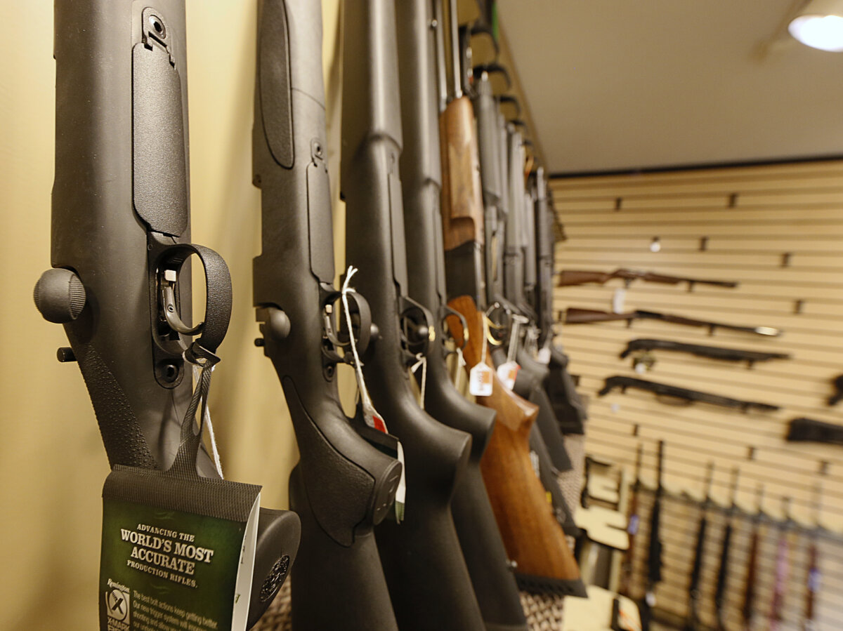 Various shotguns and rifles on display at a shooting range in Salt Lake City, Utah, on Jan. 15, 2013. (George Frey/Getty Images)