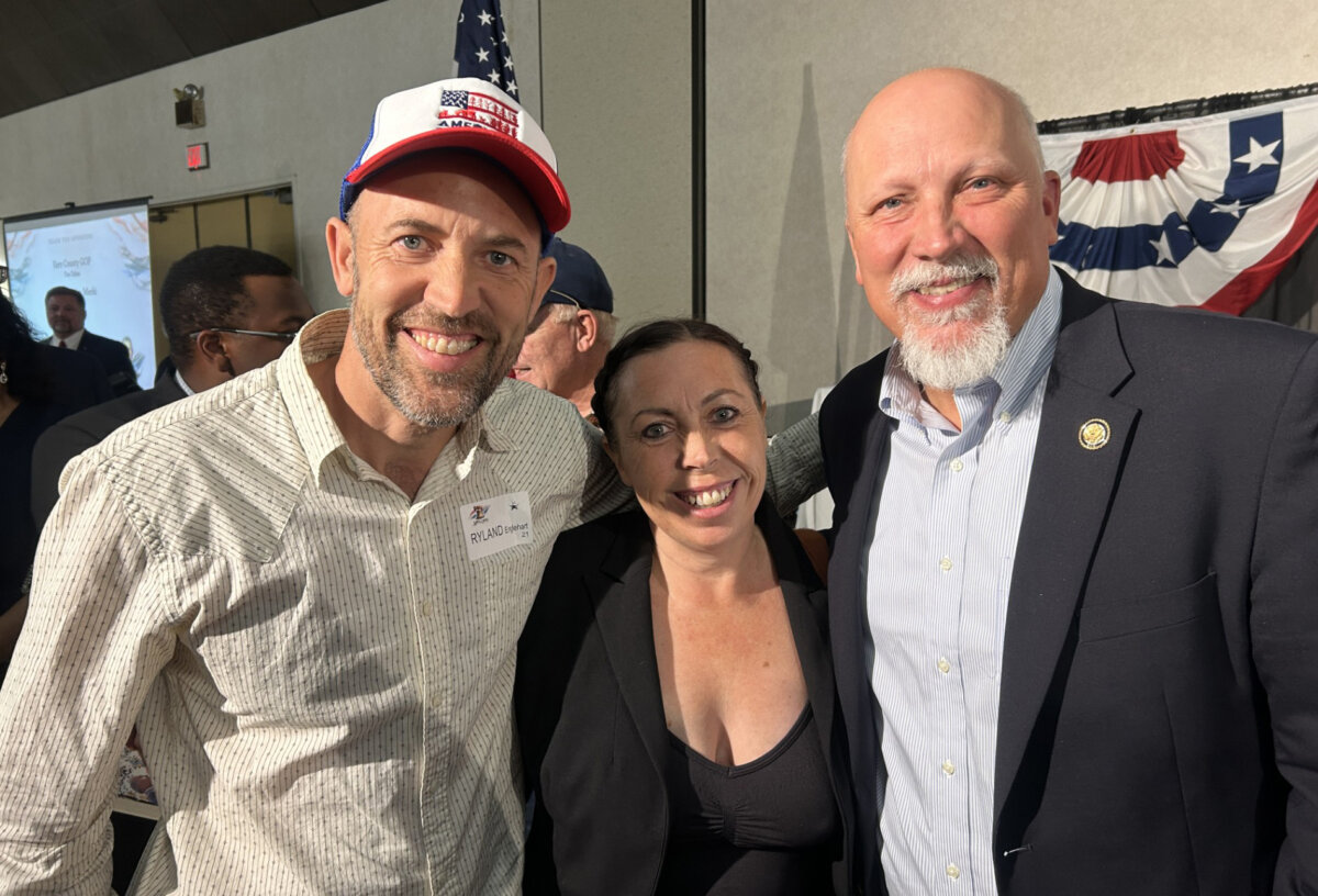 (L to R) Ryland Engelhart, Mollie Engelhart and Chip Roy at the Spirit of Liberty event, Kerrville, Texas, on Sept. 19, 2026. (Courtesy of Mollie Engelhart)