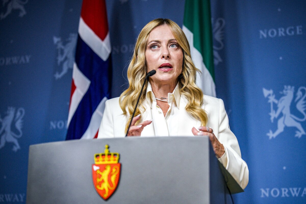 Italian Prime Minister Giorgia Meloni in Oslo, Norway, on September 17, 2026. (Stian Lysberg Solum / NTB / AFP via Getty Images)