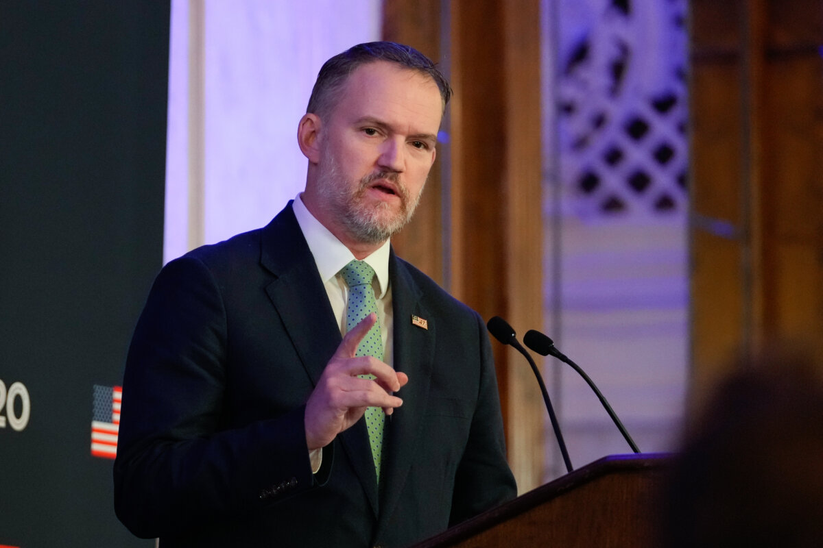 U.S. Trade Representative Jamieson Greer speaks during a press conference at the G20 Trade Ministerial in Milwaukee, Wis., on Oct. 1, 2026. (AP Photo/Kayla Wolf)