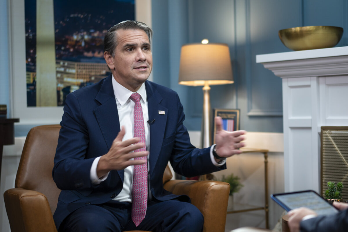 Attorney General Todd Blanche speaks during an interview in Washington on Oct. 5, 2026. (Madalina Kilroy/The Epoch Times)
