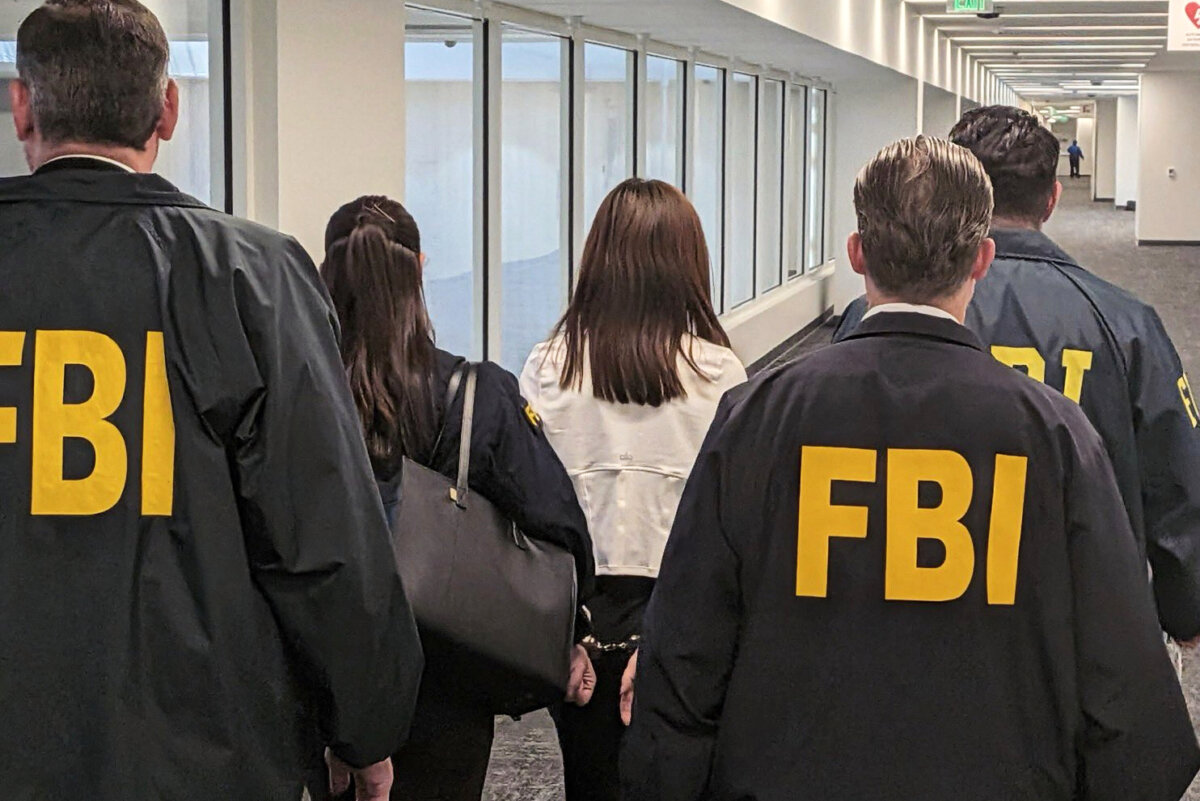 Wanying Zhang is arrested in Los Angeles on Oct. 4, 2026. (Federal Bureau of Investigation via AP)