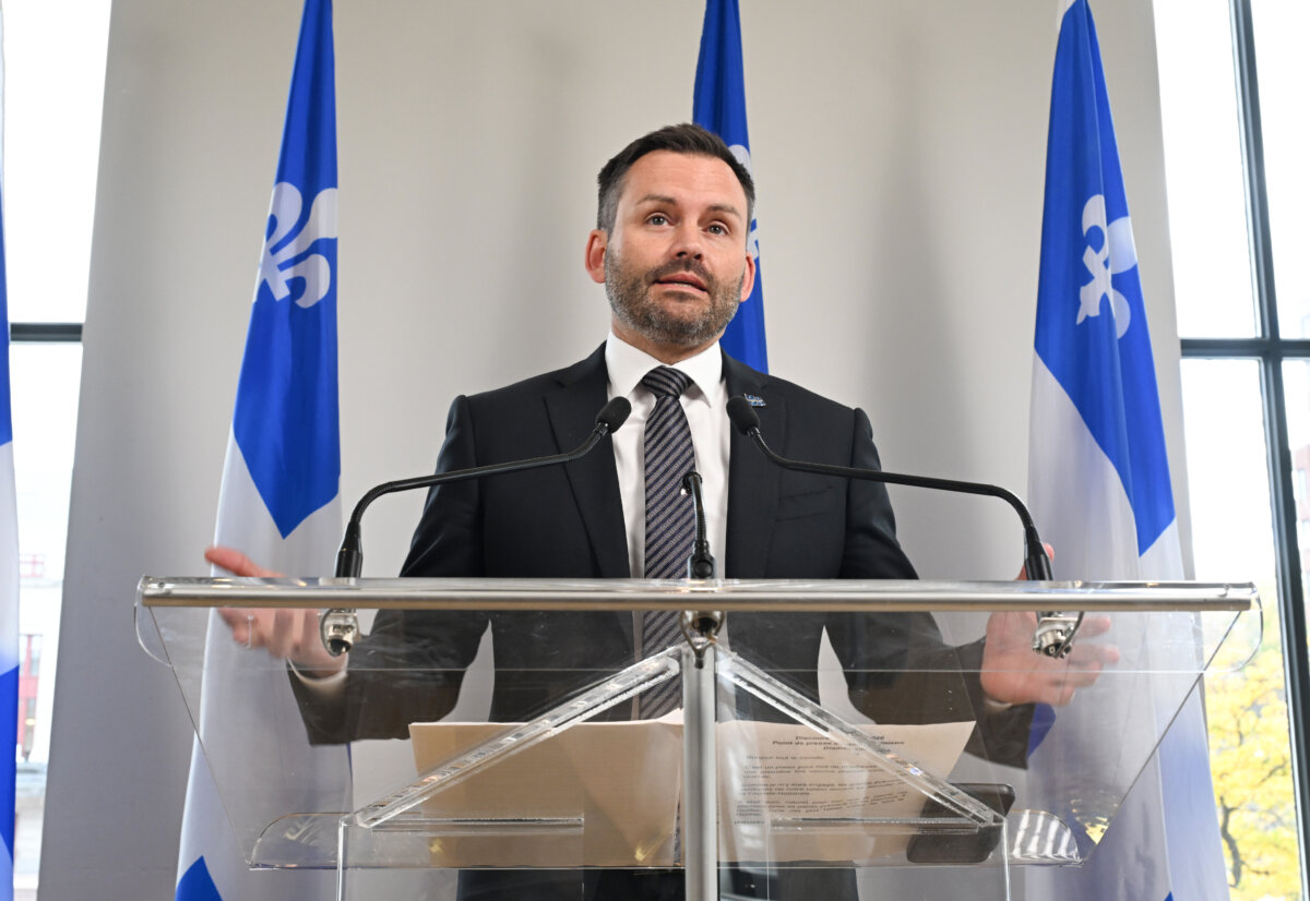Premier elect Paul St-Pierre Plamondon speaks during a post election news conference in Quebec City, Oct. 6, 2026. (The Canadian Press/Jacques Boissinot)