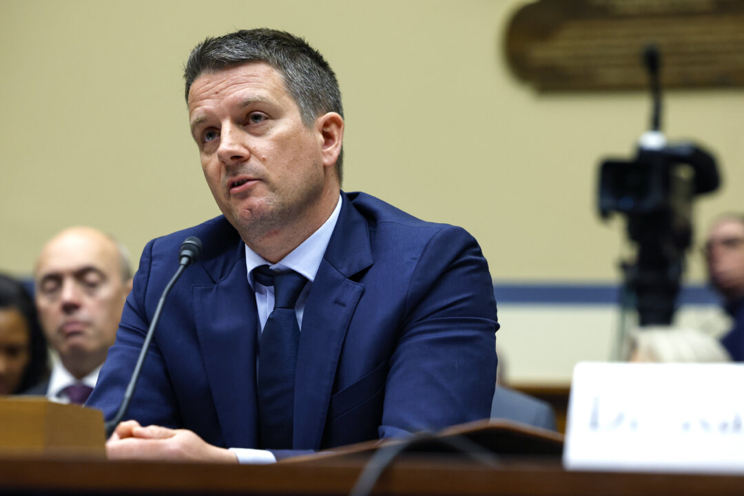 Dr. Kristian Andersen, from Scripps Research, speaks at a hearing with the Select Subcommittee on the Coronavirus Pandemic on Capitol Hill in Washington, on July 11, 2023. (Anna Moneymaker/Getty Images)
