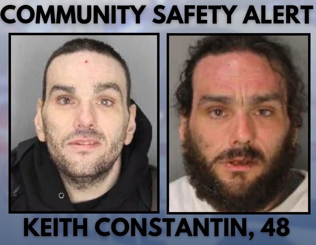 The Durham Regional Police Service has issued a public safety alert to warn the public about 48-year-old Keith Theodore Constantin's release into the community on Oct. 11, 2026. (police image)