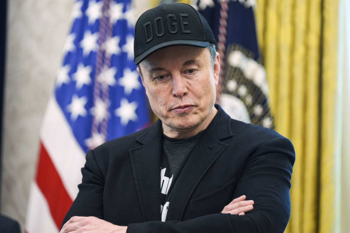 Elon Musk attends a news conference with President Donald Trump in the Oval Office of the White House on May 30, 2025. (AP Photo/Evan Vucci)