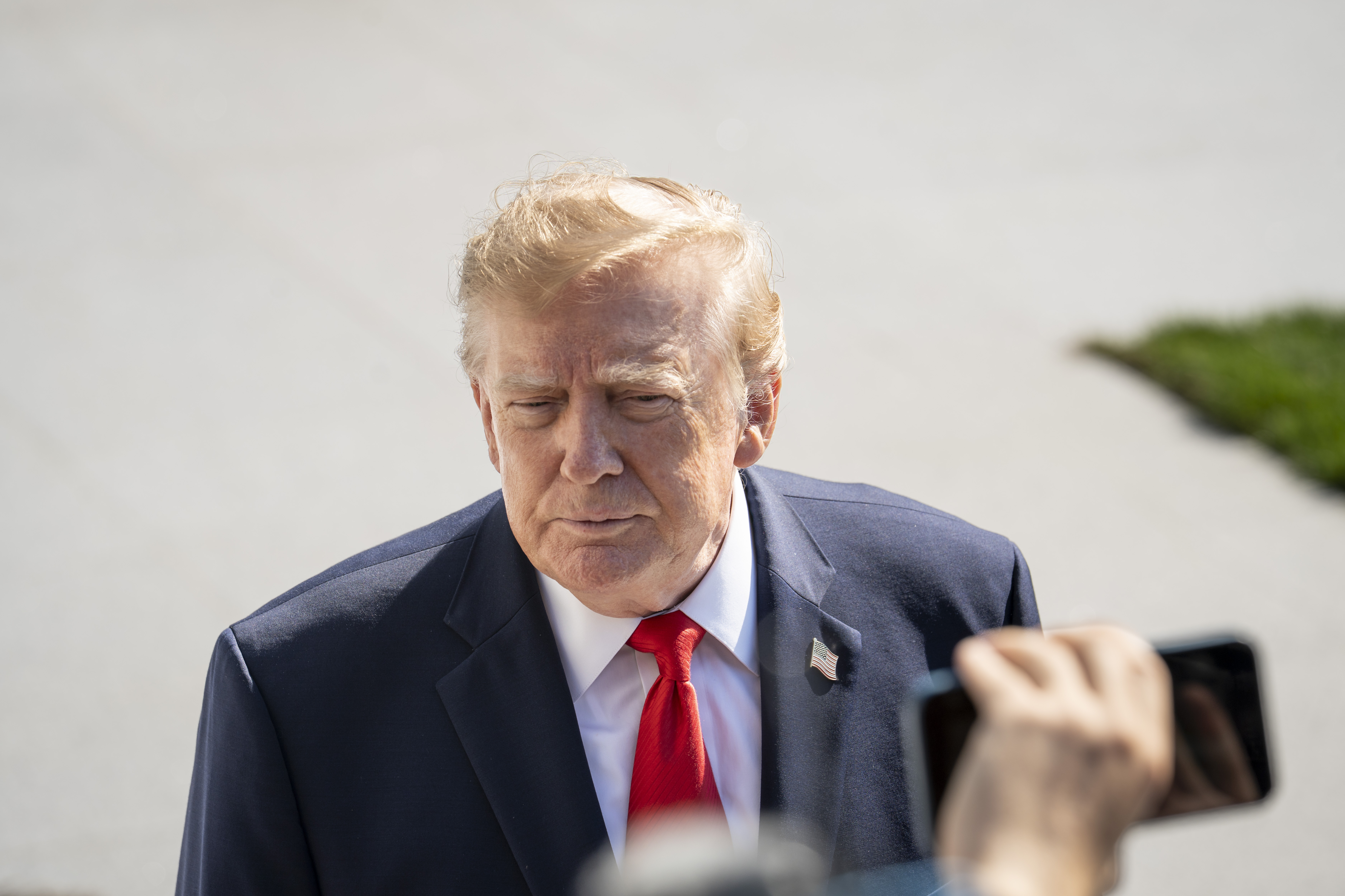 Trump Speaks to Reporters Before Departing Arizona