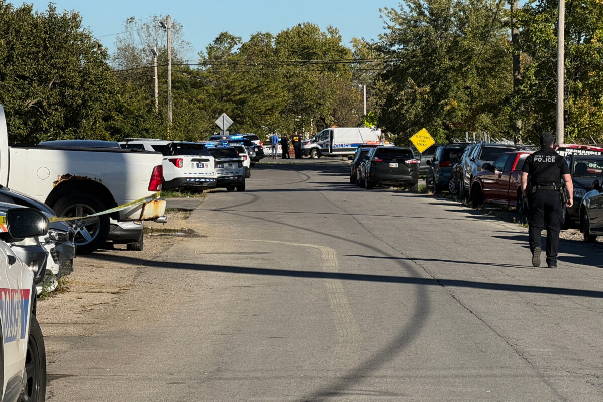 Law enforcement respond to the scene of a shooting Monday, Oct. 19, 2026, in Columbus, Ohio. (Patrick Aftoora-Orsagos/AP Photo)