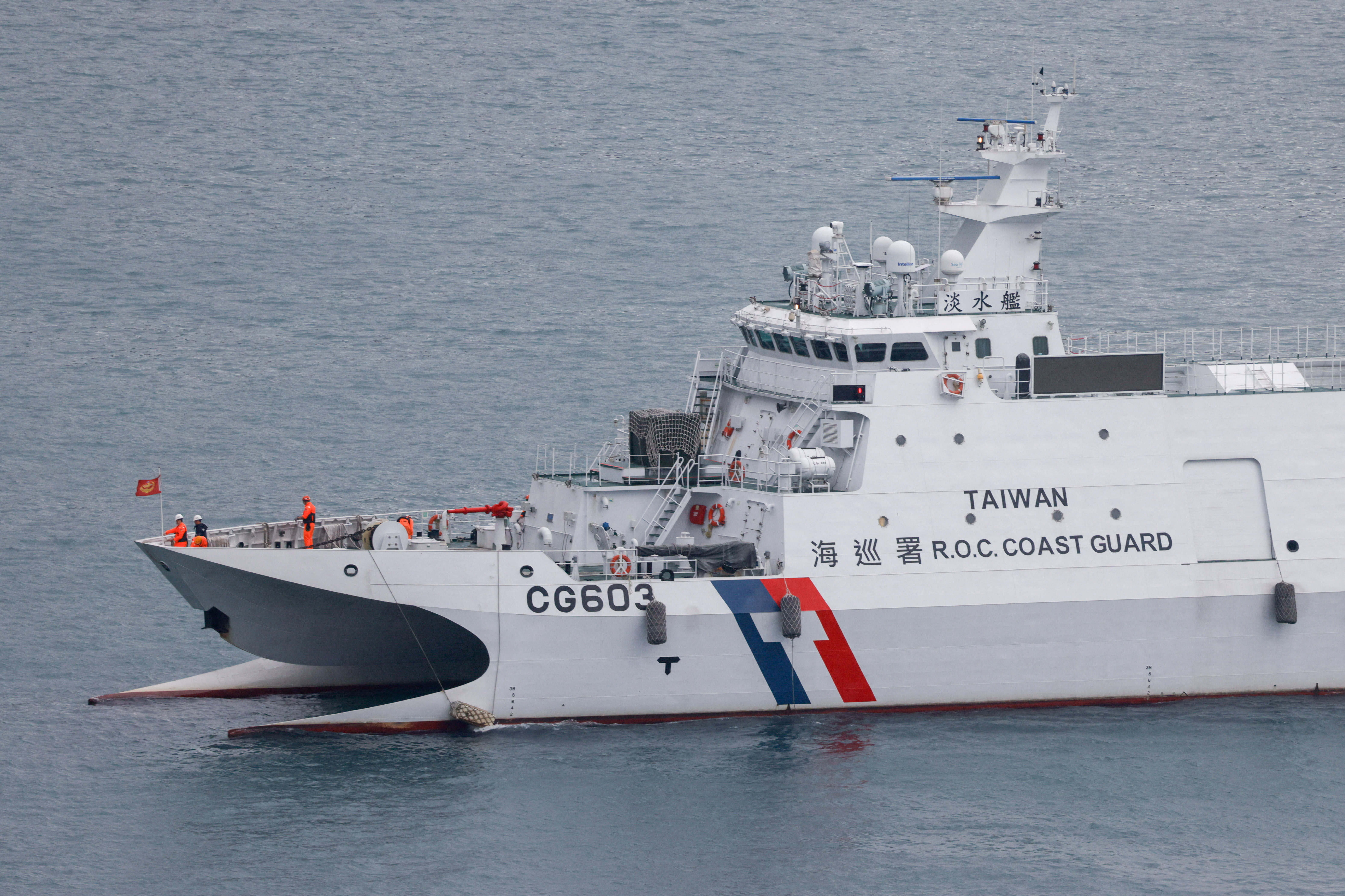 FILE PHOTO: A Taiwan Coast Guard patrol vessel moves in Keelung, as China conducts 