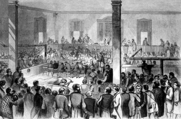 The,Trial,Of,John,Brown,At,Charlestown,,Virginia,,Engraving,From