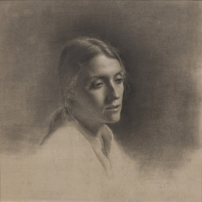 "Reverie," 2016 by Amaya Gurpide. Graphite, white chalk, black conte, gauche on hand toned paper, 17 inches by 17 inches. (Courtesy of Amaya Gurpiede)