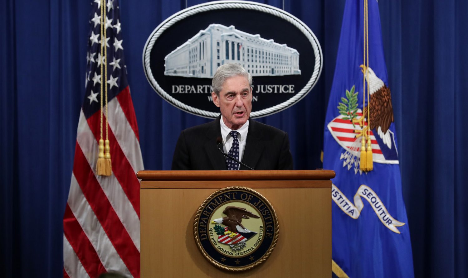 Special Counsel Robert Mueller makes a statement