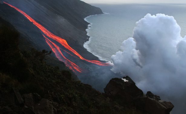 he flanks of the Stromboli volcano