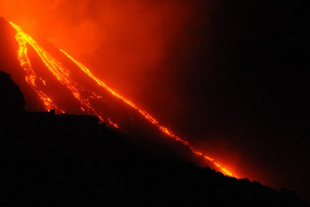 The flanks of the Stromboli volcano