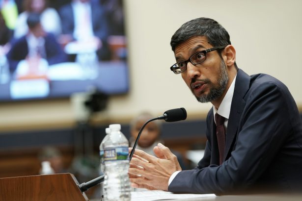 Google CEO Sundar Pichai testifies before the House Judiciary Committee at the Rayburn House Office Building in Washington on Dec. 11, 2018. The committee held a hearing on 'Transparency & Accountability: Examining Google and its Data Collection, Use and Filtering Practices.” (Alex Wong/Getty Images)