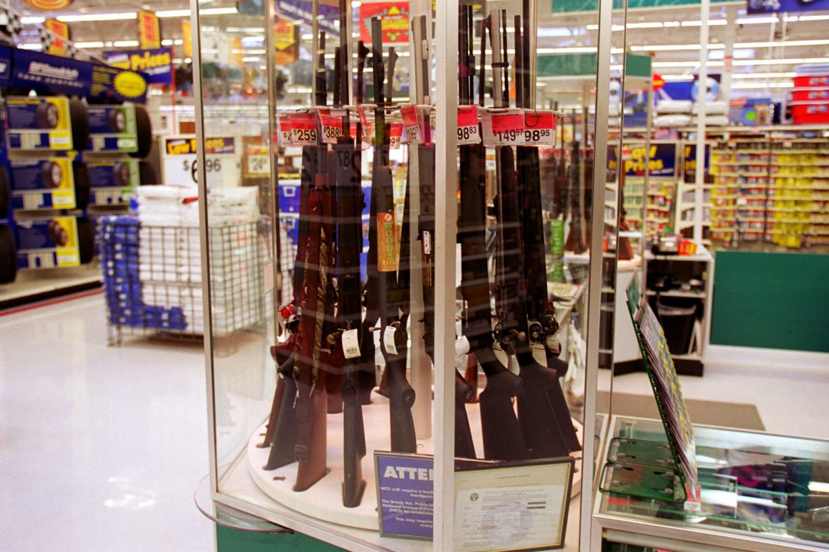 Guns for sale at a Wal-Mart