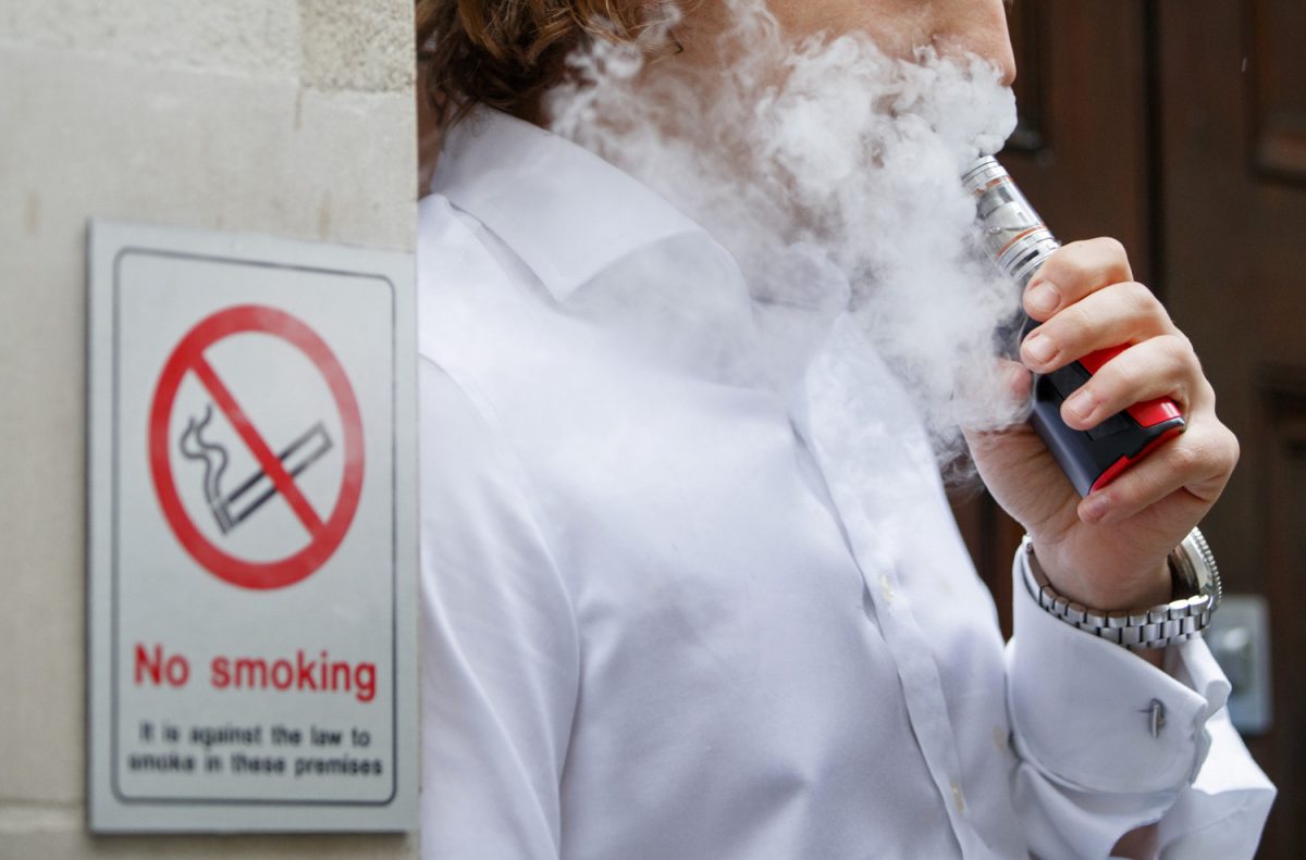 Vaping engulfed in smoke