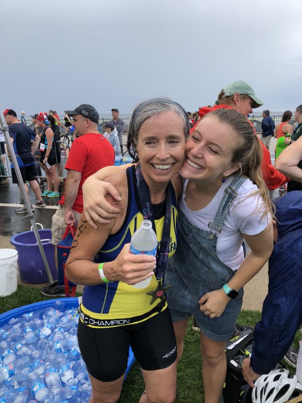 Jeanne Mitchell and her daughter at the triathlon 2018